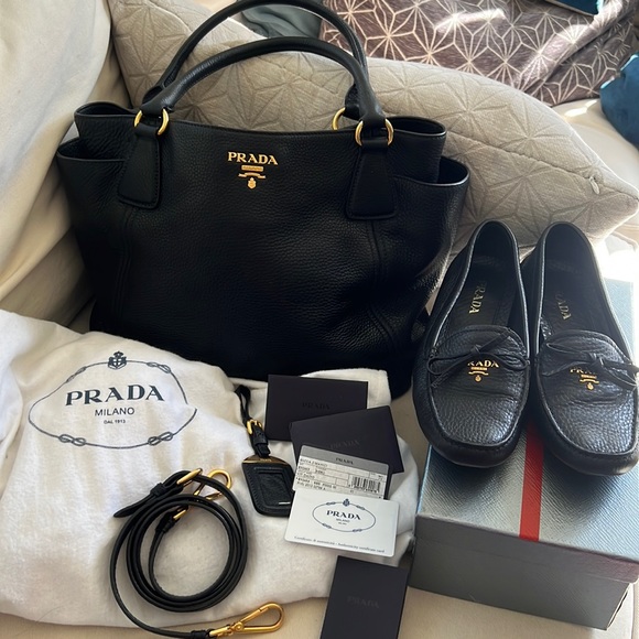Soft Calf leather PRADA purse and shoe set 37 - Picture 1 of 14